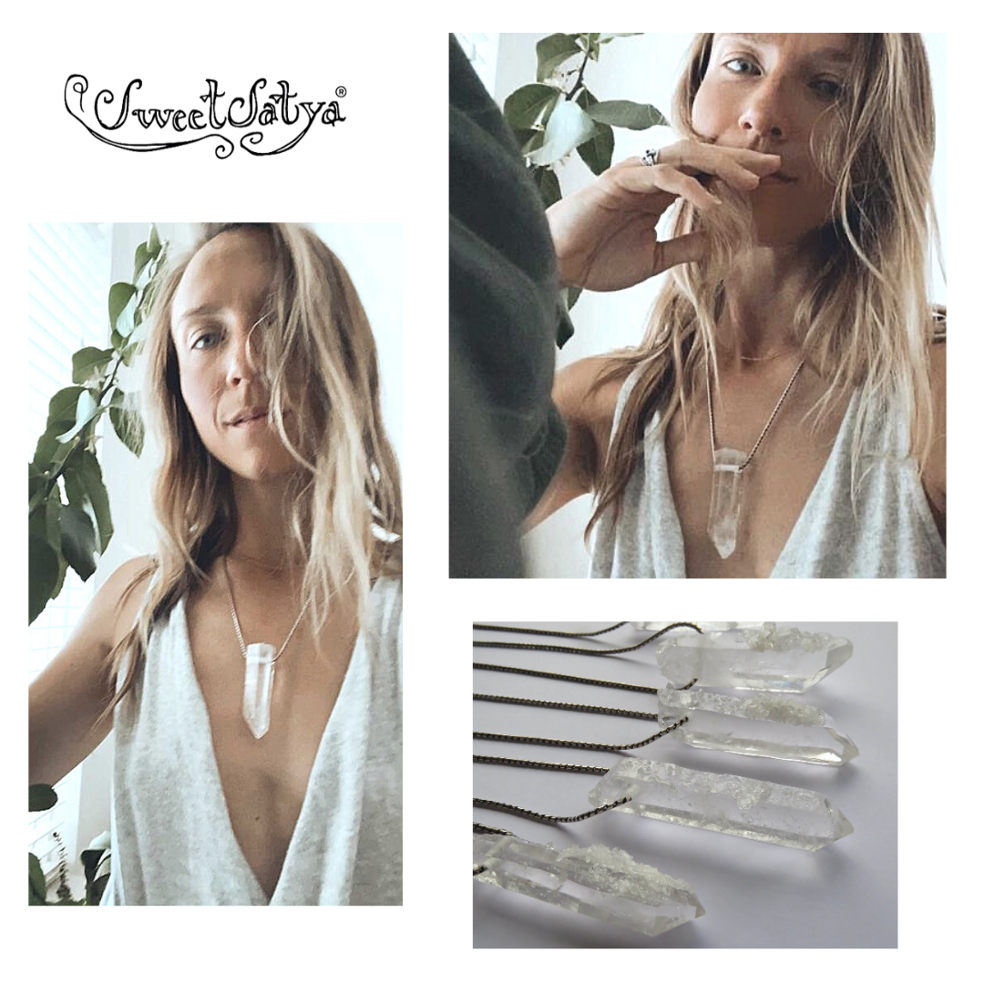 Natural Arkansas Clear Quartz Pendant Necklace - Healing Crystal Jewelry for Meditation, Energy Cleansing & Spiritual Protection