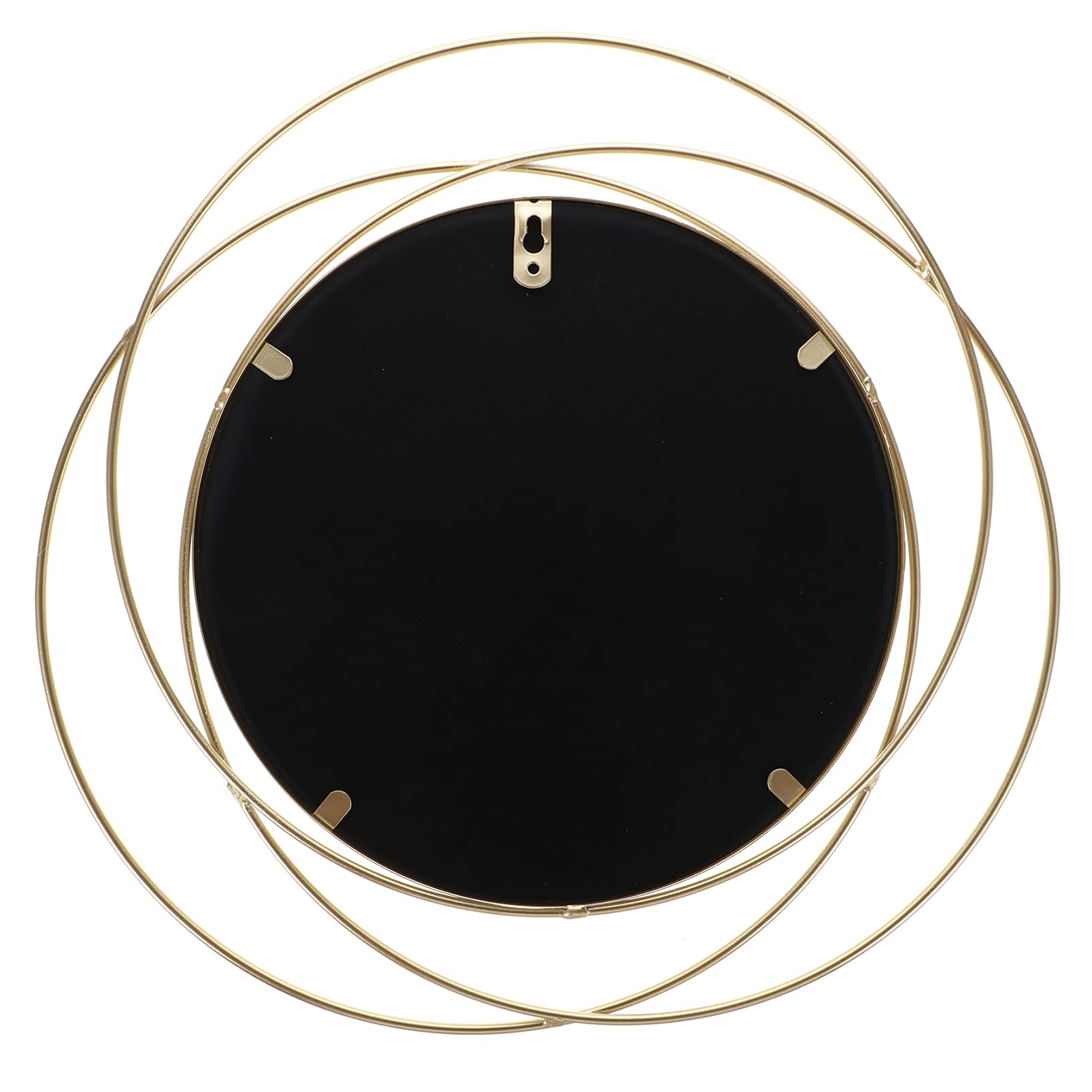 VOSAREA 1pc Round Wrought Iron Wall Mirror - Elegant Framed Hanging Mirror for Entryway, Living Room & Bedroom Decor - Vintage Decorative Wall Mounted Mirror for Home & Office Interior Design
