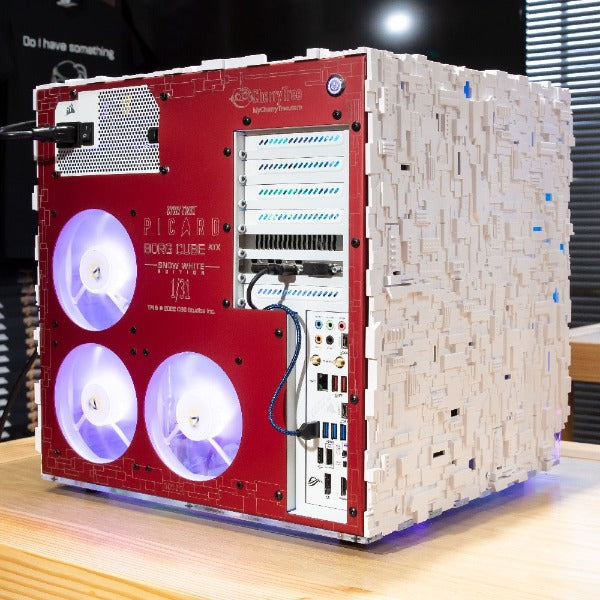 Star Trek Borg Cube ATX PC Case - Snow White Edition | Premium Gaming Computer Case for Sci-Fi & Star Trek Fans | Perfect for Themed Builds & Collector Displays