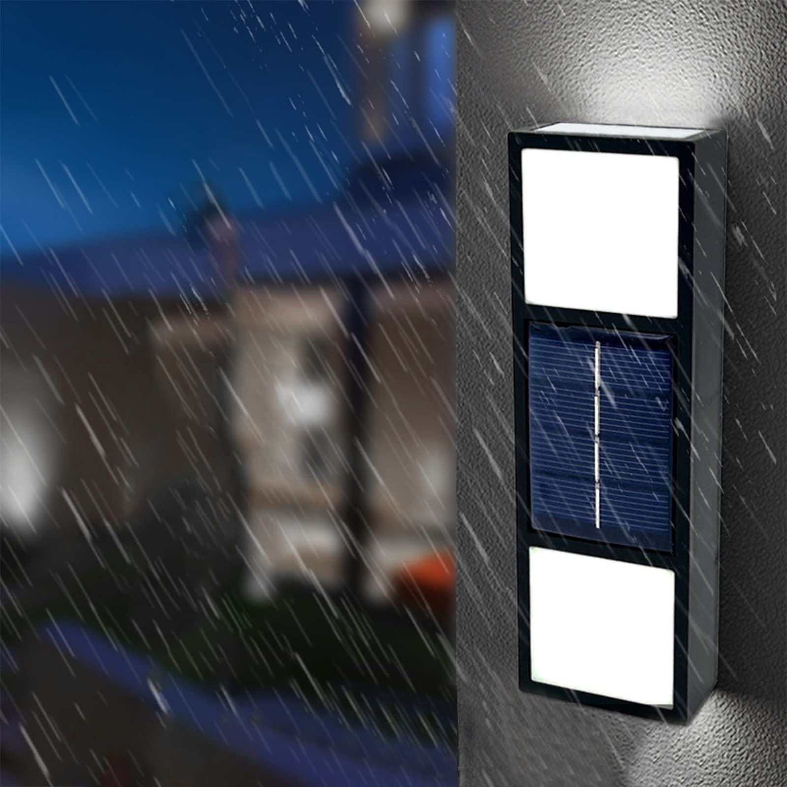 Fiudx Solar Outdoor Wall Lights - Waterproof IP65 Wireless LED Solar Security Lights for Porch, Patio, Garage & Garden - Perfect for Nighttime Safety and Landscape Lighting