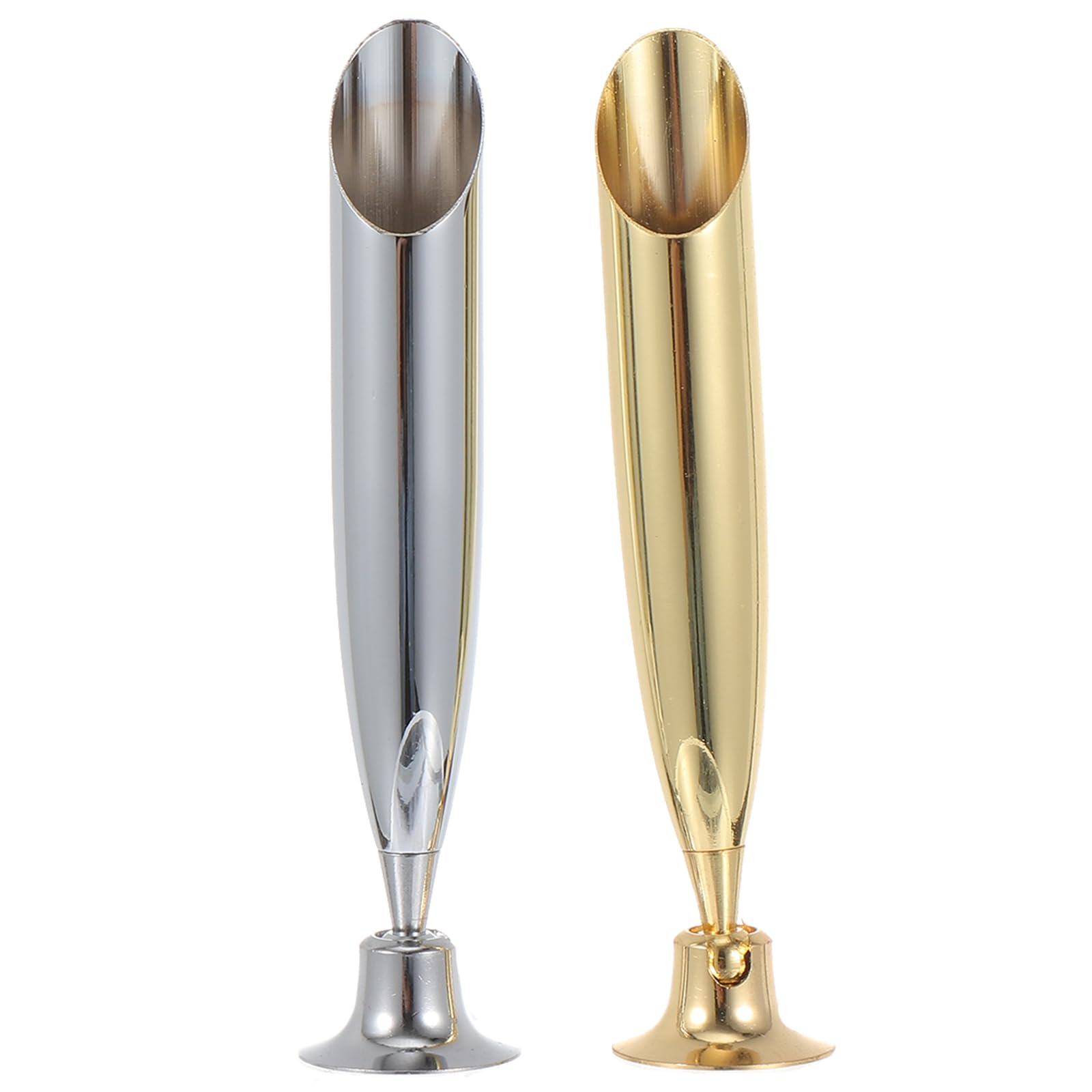 Ciieeo 2-Pack Metal Pen Holder Stand - Single Pen Display Organizer for Fountain, Dip & Quill Pens - Stylish Desktop Pen Base for Office, Writing & Calligraphy
