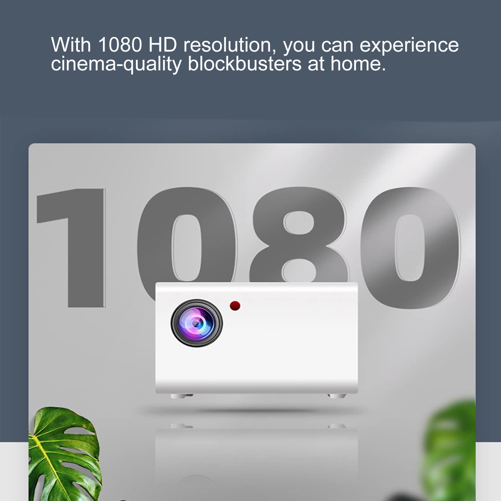 Mini WiFi Projector - Portable HD 1080P Video Projector with Bluetooth for Home Theater | Compatible with Computer, Phone, PS4, USB, HDMI | Perfect for Outdoor Movies, Gaming & Presentations