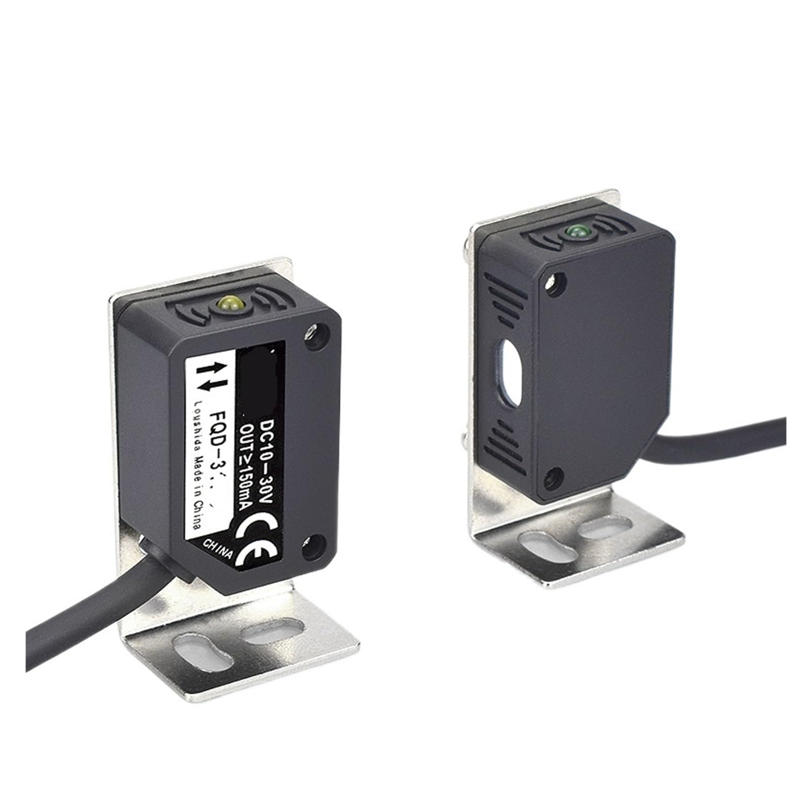 FQT-31NO Square Photoelectric Switch Sensor - Through-Beam Infrared Induction Switch with 5m Range, 12V/24V PNP-NO Output - Ideal for Industrial Automation, Conveyor Systems & Safety Light Barriers