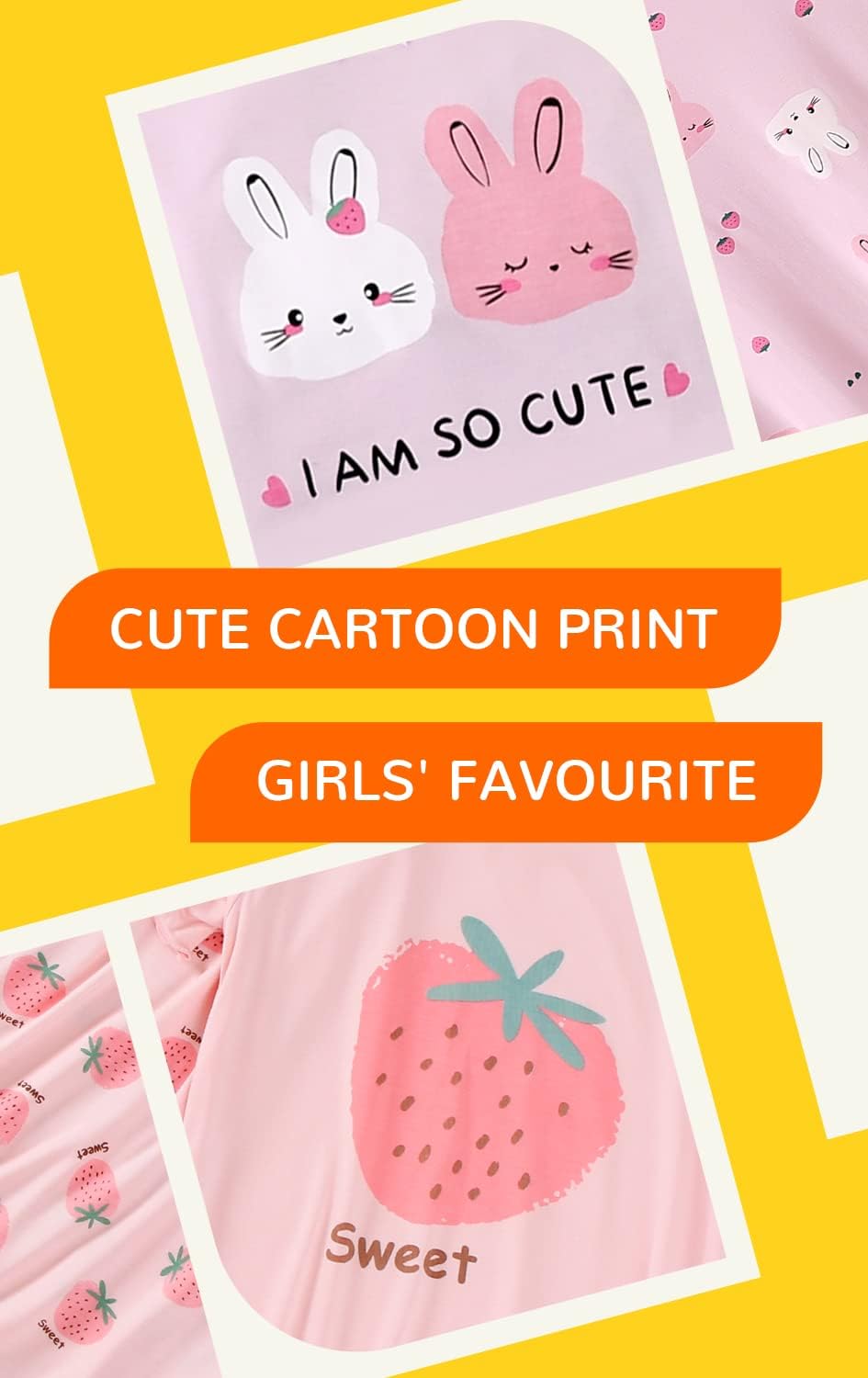 Girls' Casual Dresses - Soft Cartoon Print 2-Pack for Ages 3-12 | Playdate & Birthday Party Outfits