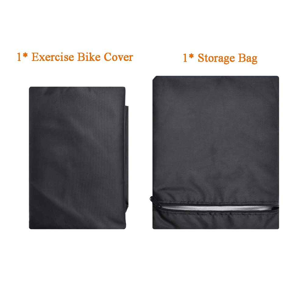 Indoor & Outdoor Exercise Bike Cover - Dustproof Protective Cover for Stationary, Recumbent & Cycling Bikes (Black) | Perfect for Home Gyms, Garages & Outdoor Storage