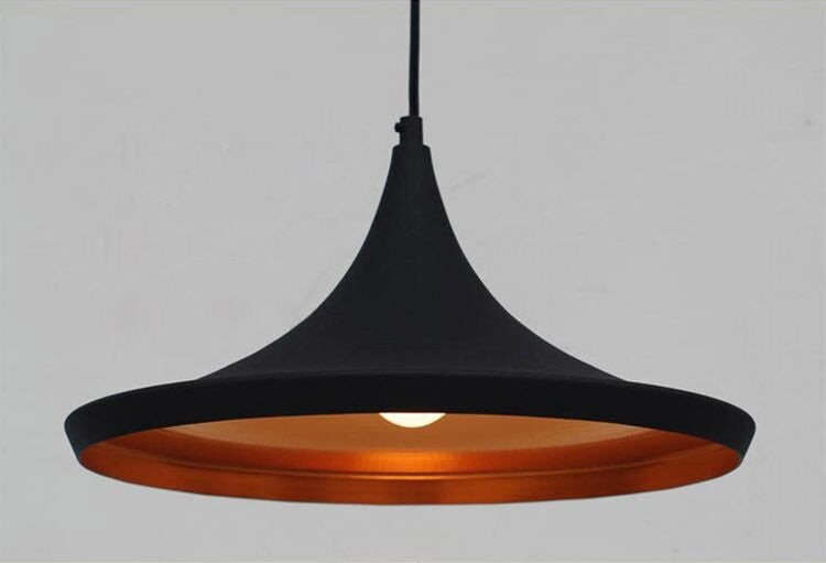 Black Beat Pendant Light - Modern Industrial Ceiling Light Fixture for Kitchen Island, Dining Room & Bedroom Decor