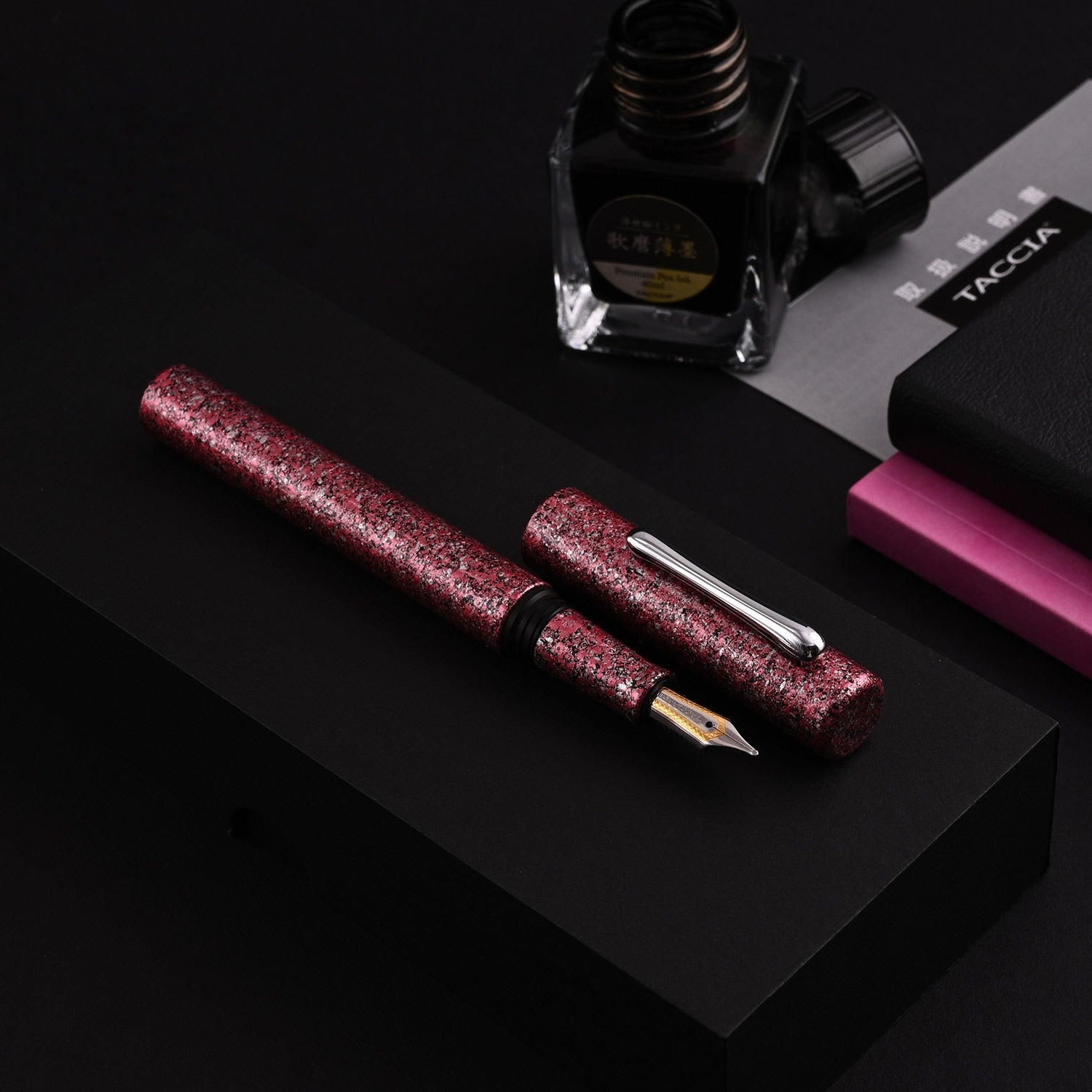 Premium Taccia Granite Stone Fountain Pen - Elegant Red CT Design for Writing Enthusiasts | Perfect for Office, Home, and Gift Giving