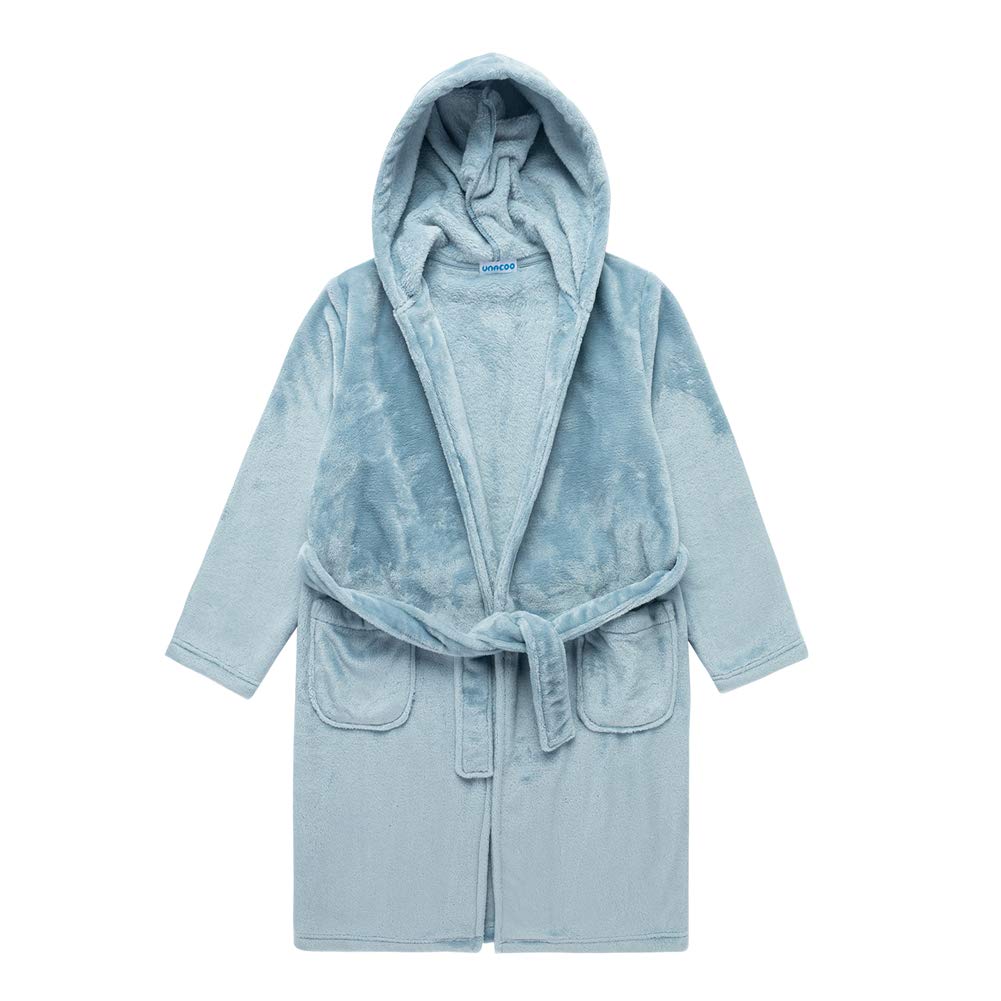 Amazon Essentials Unisex Kids Fleece Hooded Bathrobe - Soft & Cozy Bath Robe for Boys & Girls, Perfect for Post-Bath, Poolside & Lounging at Home