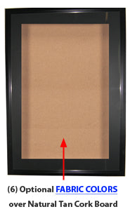 24x84 Inch Large SwingFrame Designer Wood Framed Cork Board Display Case - 2 Inch Deep for Office, Home Decor & Bulletin Board Organization