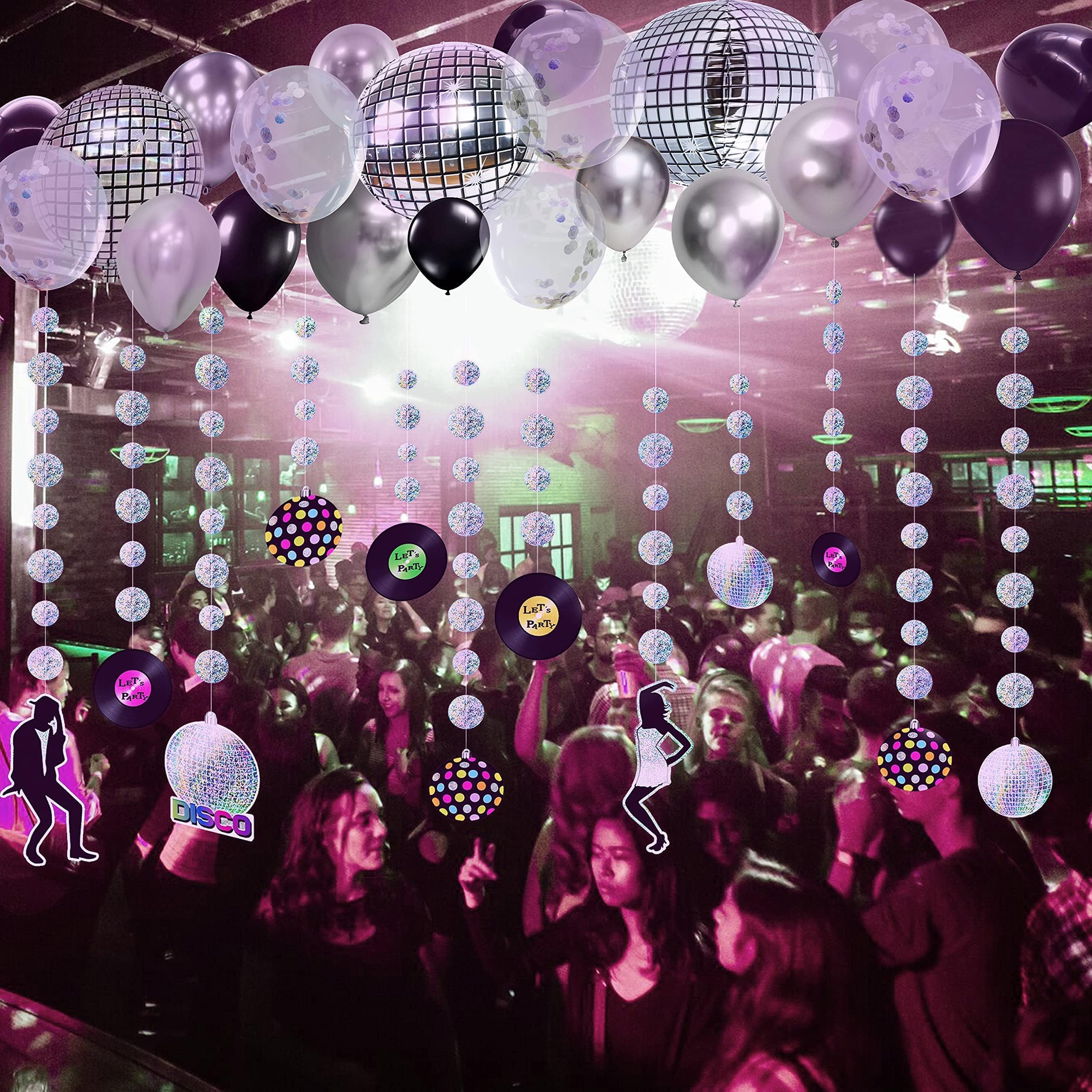 Cheerland Iridescent Disco Balloons Garland Set - Holographic Party Decor for Birthday, Bachelorette, 70s Dance & Neon Theme Celebrations - Perfect for Wall Decor, Photo Backdrops & Retro Party Supplies
