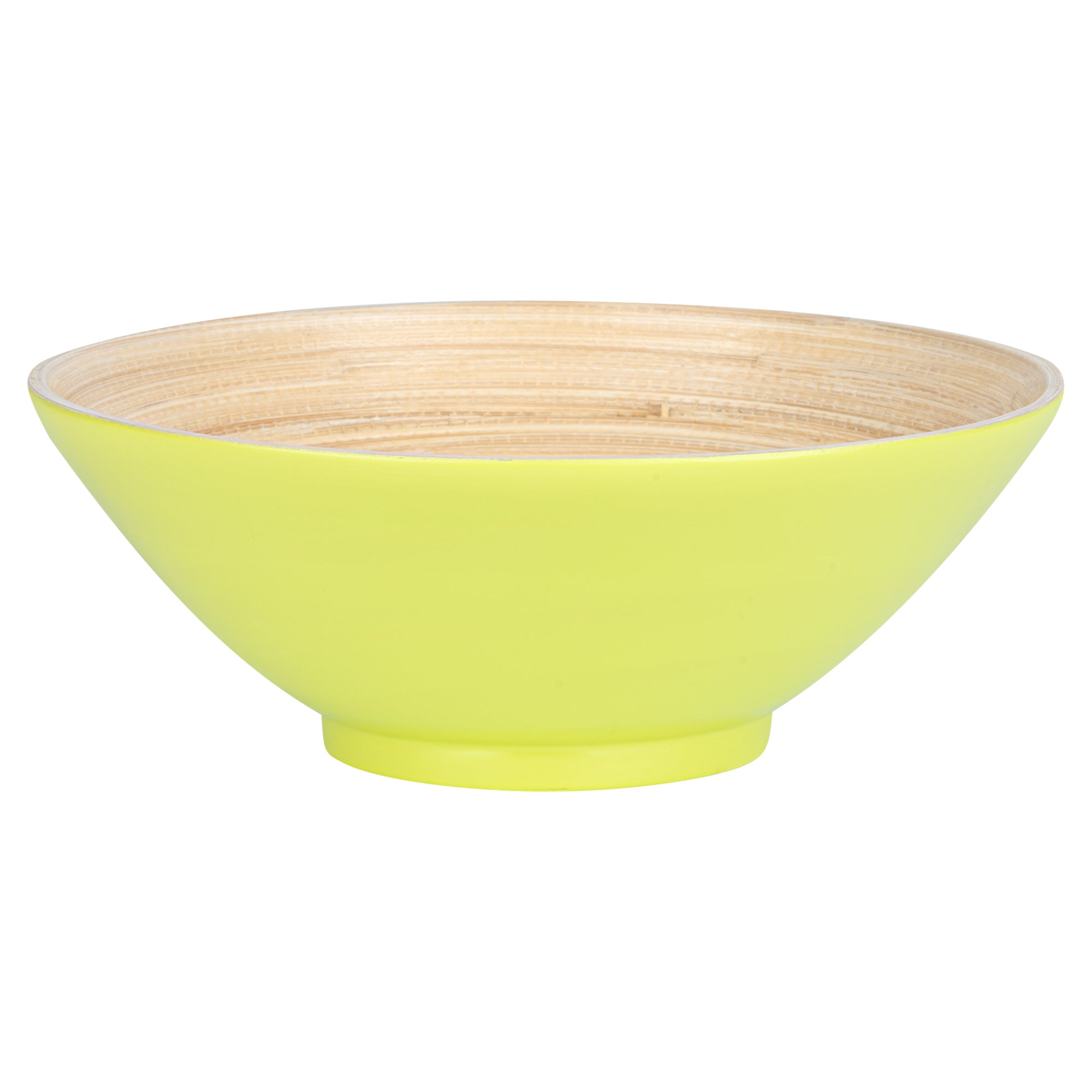 Bambuddha 29 oz Eco-Friendly Round Green Spun Bamboo Serving Bowl - 8.25
