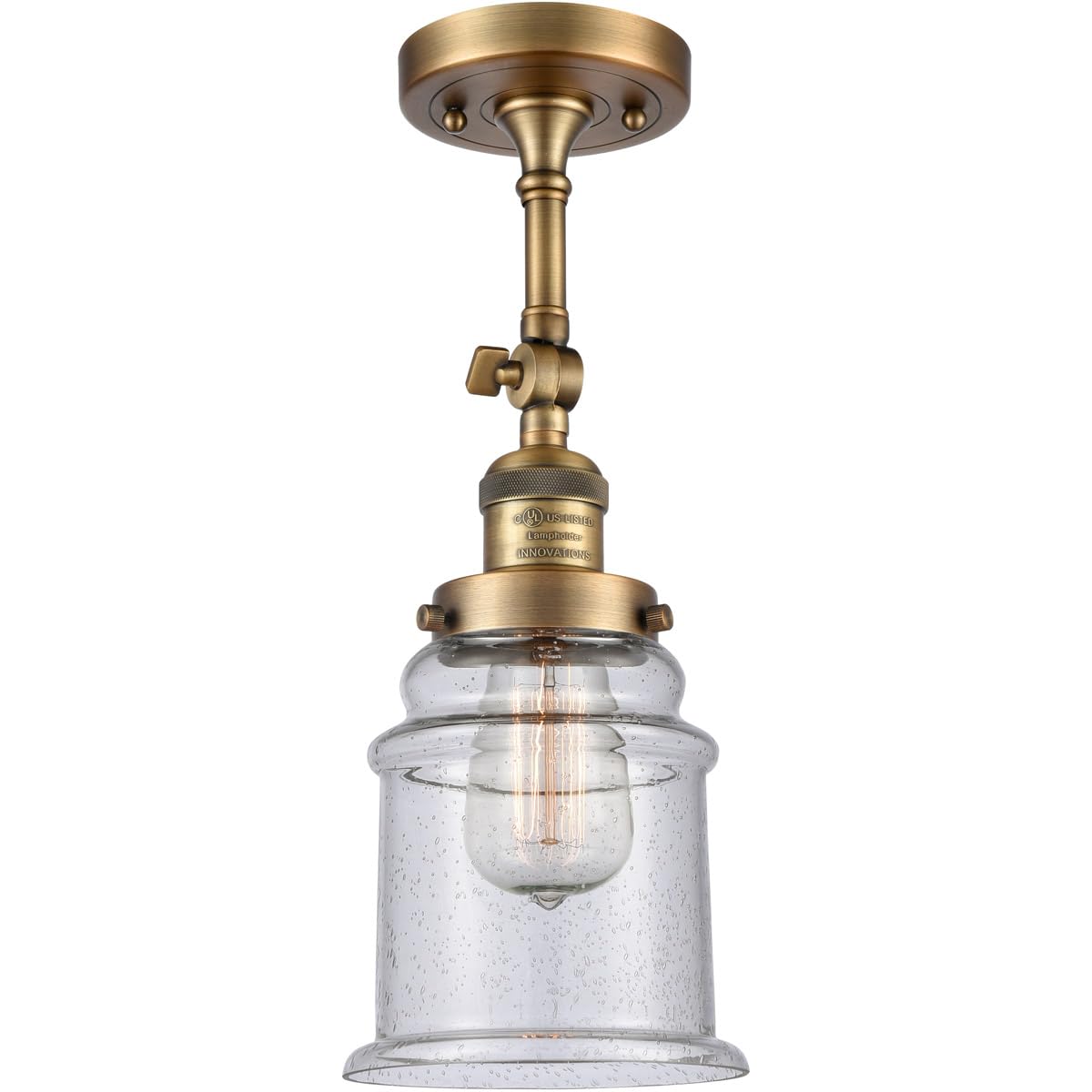 Innovations INNO203-BB-G184-LED Brass LED Wall Sconce Light Fixture - Modern Dimmable Lighting for Bedroom, Hallway & Living Room Decor