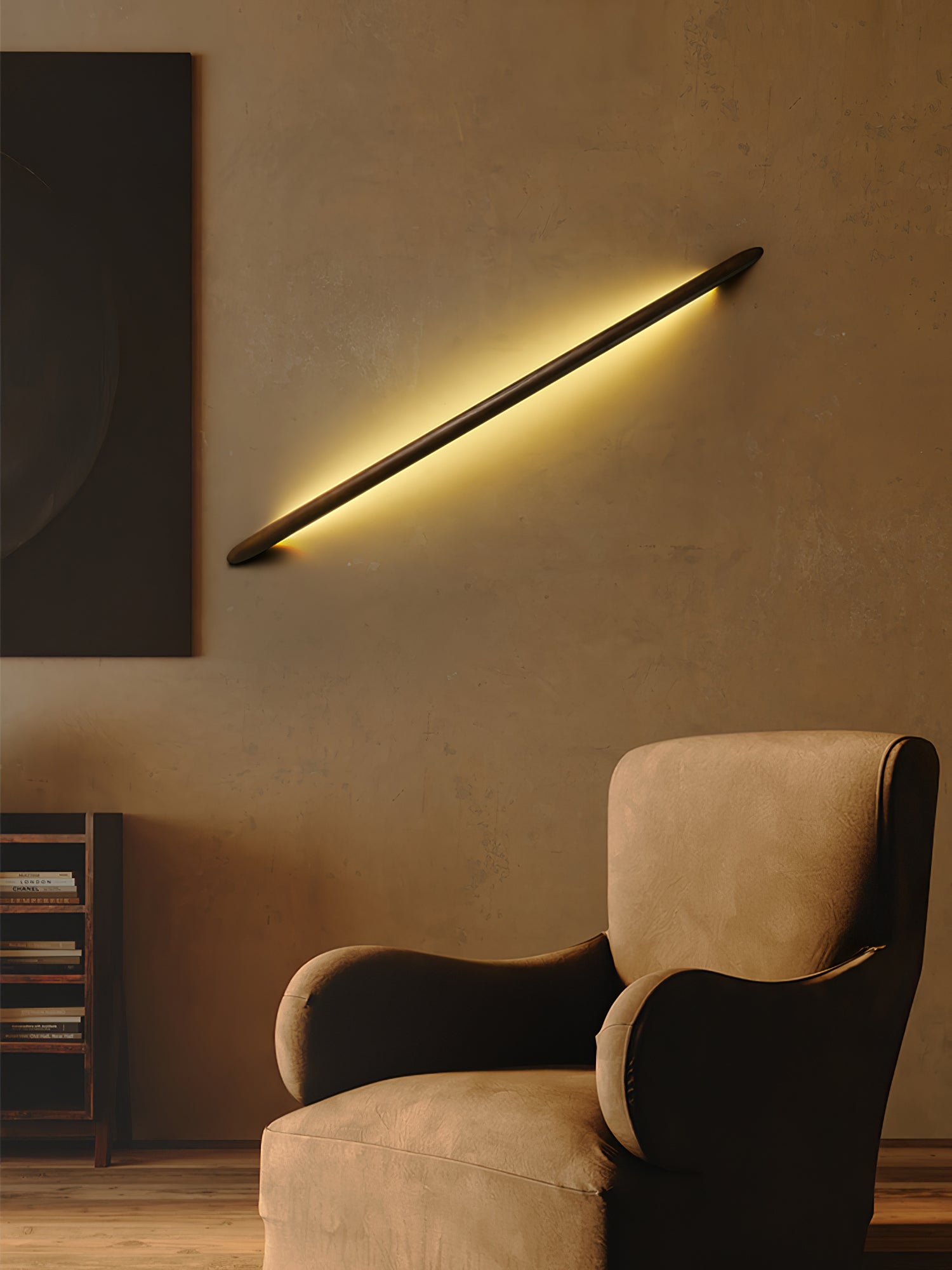 Modern Wooden Wall Sconce - Handcrafted Linea Wood Wall Light for Bedroom, Living Room & Hallway - Warm Ambient Lighting Fixture for Home Decor