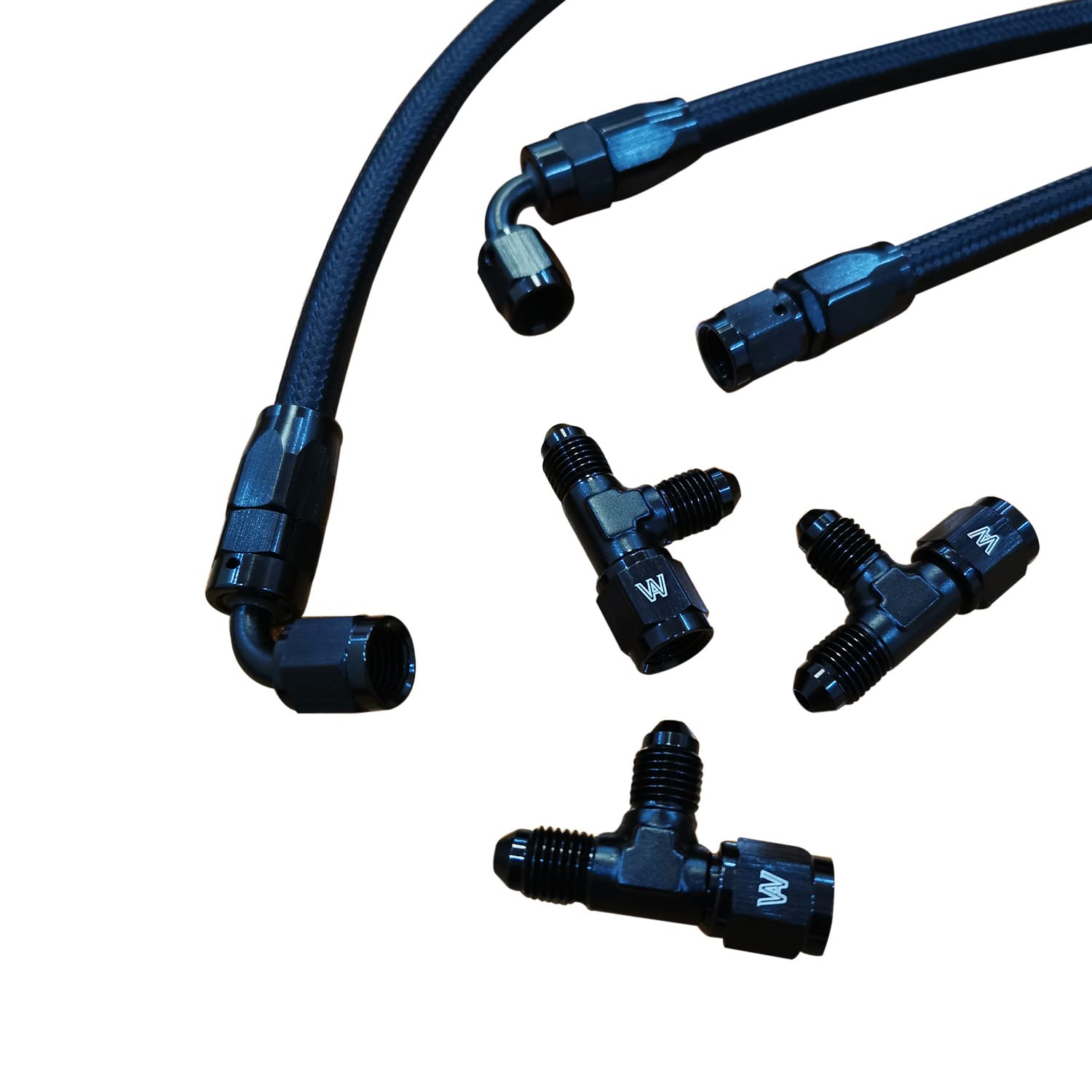 Black LSA ZL1 Steam Vent Kit 4AN Assembled Coolant Crossover Kit for LSA Supercharger - High Performance Cooling Solution for GM Vehicles, Racing & Street Use