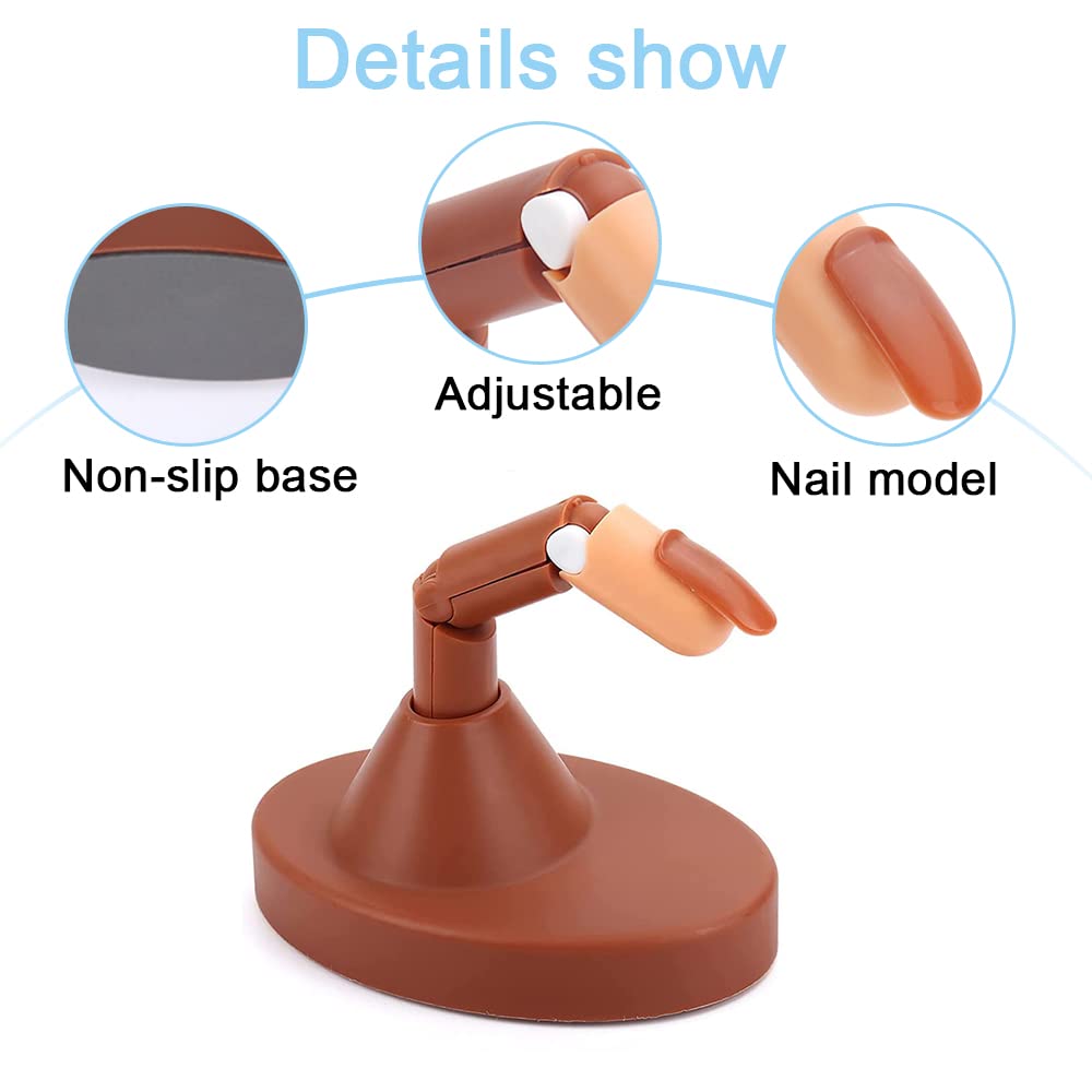 Professional Nail Practice Kit - 1 Set Fake Fingers with 100 Replaceable Nail Tips for Nail Art Training, DIY Manicure & Salon Practice - Perfect for Beginners, Nail Technicians & Home Use