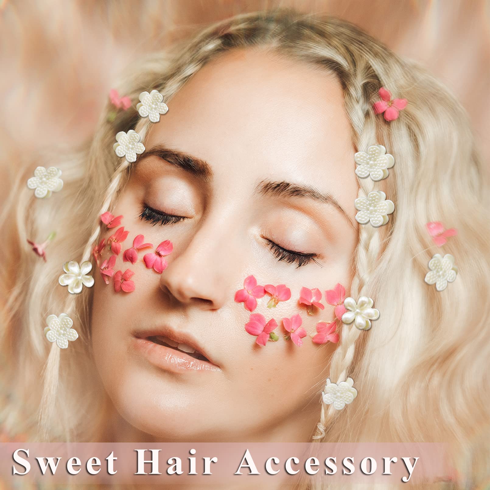 40 Pcs Mini Pearl Claw Clips for Women & Girls - Sweet Daisy Butterfly Flower Hair Clips with Pearl & Dragonfly Decorations | Perfect for School, Work, Parties & Everyday Hairstyles