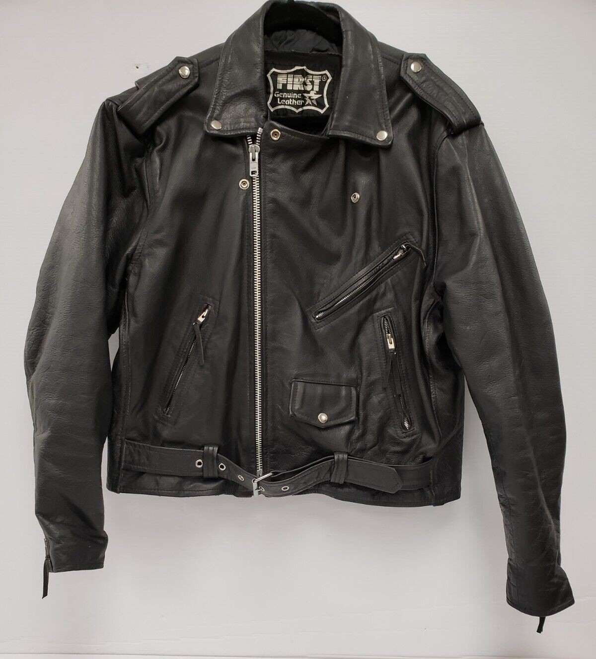 Premium Genuine Leather Jacket for Men - Size 46 | Classic Biker Style | Perfect for Motorcycle Riding, Casual Outfits & Winter Fashion