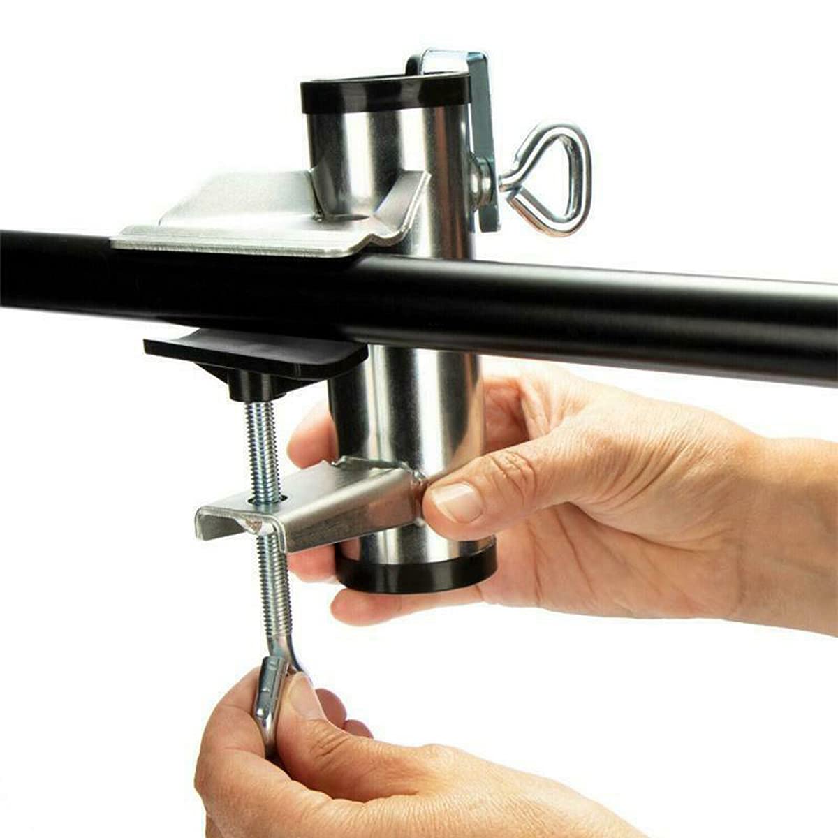 Heavy Duty Umbrella Clamp Stand Holder - Adjustable Bench Buddy Patio Umbrella Mount with Secure Grip for Beach, Fishing, Poolside & Outdoor Chairs | Perfect for Backyard, Deck, Picnic and Camping Use