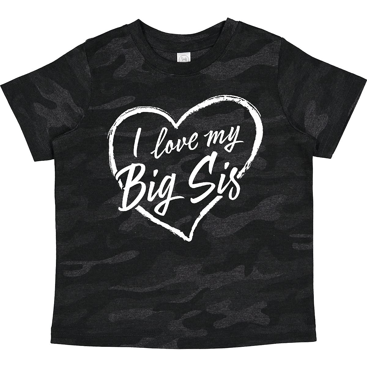 Inktastic I Love My Big Sis White Chalk Heart Toddler T-Shirt - Cute Sibling Matching Outfit for Toddler Girls & Boys