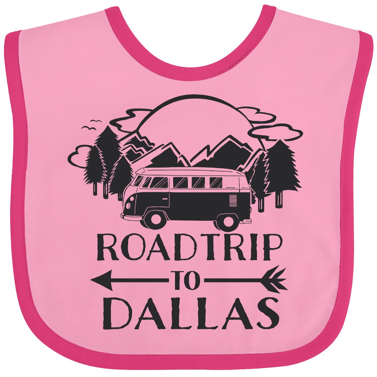Inktastic Road Trip To Dallas Baby Bib - Soft Cotton Drool Bib for Infants & Toddlers - Perfect for Travel, Feeding, and Everyday Use