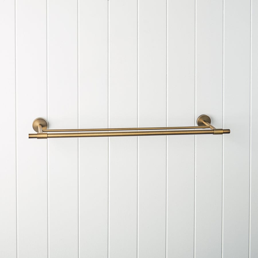 600mm Melbourne Double Towel Rail in Antique Brass - Perfect for Bathroom & Spa Decor