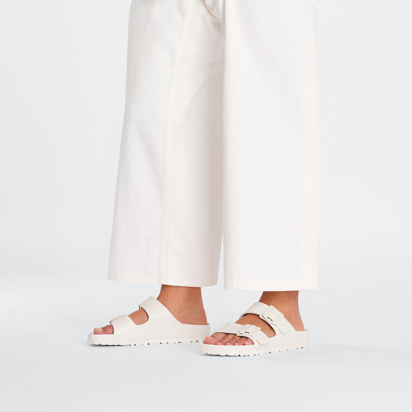 Birkenstock Women's Arizona Eva Essentials Sandal - Lightweight Comfortable Slide Sandals for Women | Eggshell Color | Perfect for Beach, Pool, and Summer Casual Wear