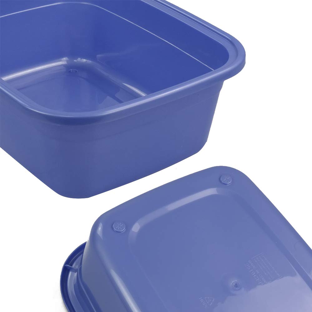 **18 Quart Large Plastic Dish Pans - Set of 3, Heavy-Duty Wash Basin for Kitchen, Bathroom, Laundry & Camping | Durable & Multipurpose Storage Bin**