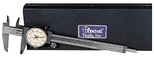 Central Tools 6628 Dual Scale Dial Caliper 0-6 Inch 0-150mm - Precision Measuring Tool for Metalworking, Woodworking & Engineering Projects