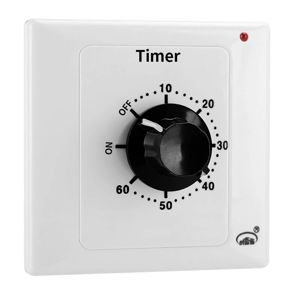 Spring Loaded Mechanical Timer Switch for Water Pump - 120 Minute Countdown Wall Switch (15A, 220V AC) | Perfect for Irrigation Systems & Home Appliances