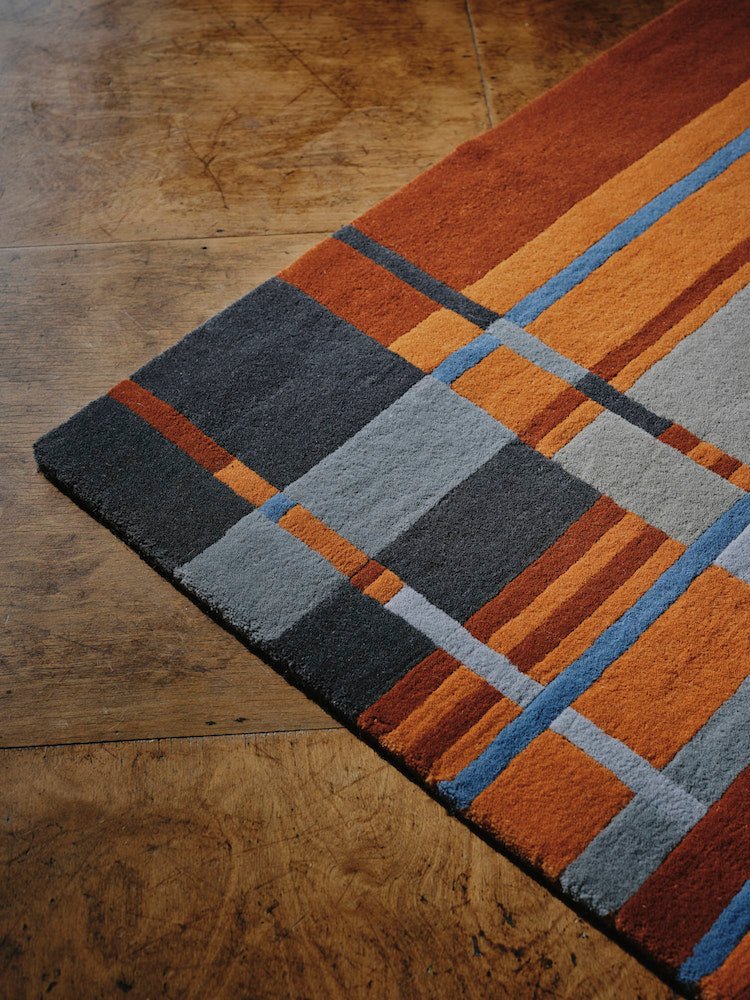 Guna Stölzl Plate 184 Rug - Modern Handmade Wool Carpet for Living Room, Bedroom & Office - Boho Chic Home Decor for Mid-Century & Contemporary Interiors