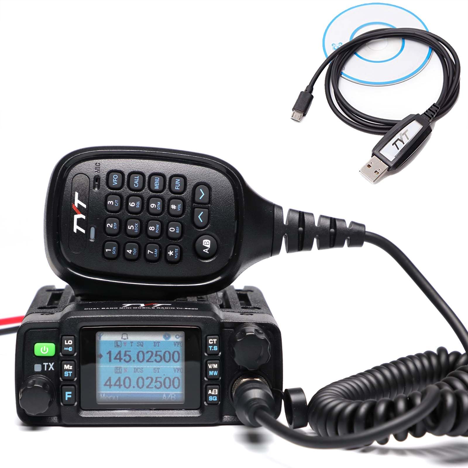 TYT TH-8600 Dual Band Mini Mobile Transceiver IP67 Waterproof Car Radio 2M/70CM 25W Amateur Two Way Radio with Cable - Perfect for Off-Roading, Emergency Communication & Ham Radio Enthusiasts