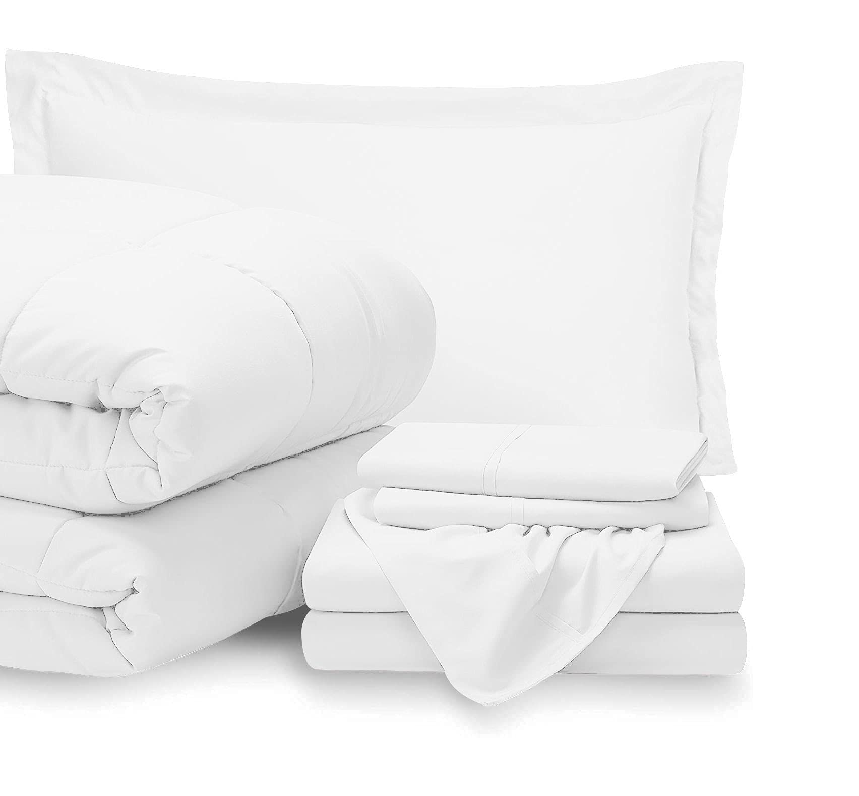 Luxury 7-Piece Bed-in-a-Bag Comforter Set - 100% Egyptian Cotton Twin XL Size with 15