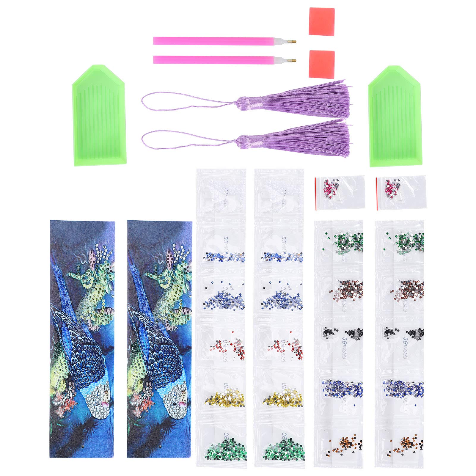 SMICH DIY Hanging Bookmark Craft Kit - 2 Sets of Painting Bookmarks for Beginners, Kids & Adults - Perfect for Gifts, Scrapbooking & Home Decor