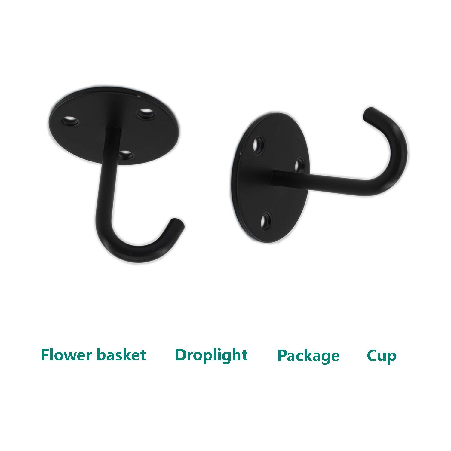 ULIFESTAR Heavy Duty Ceiling Hooks 4 Pack - Plant Hangers, Wall Mounted Utility Hooks for Garage, Lanterns, Flower Pots, Christmas Lights & Wind Chimes - Indoor Outdoor Decorative Hanging Solution for Home & Garden Decor