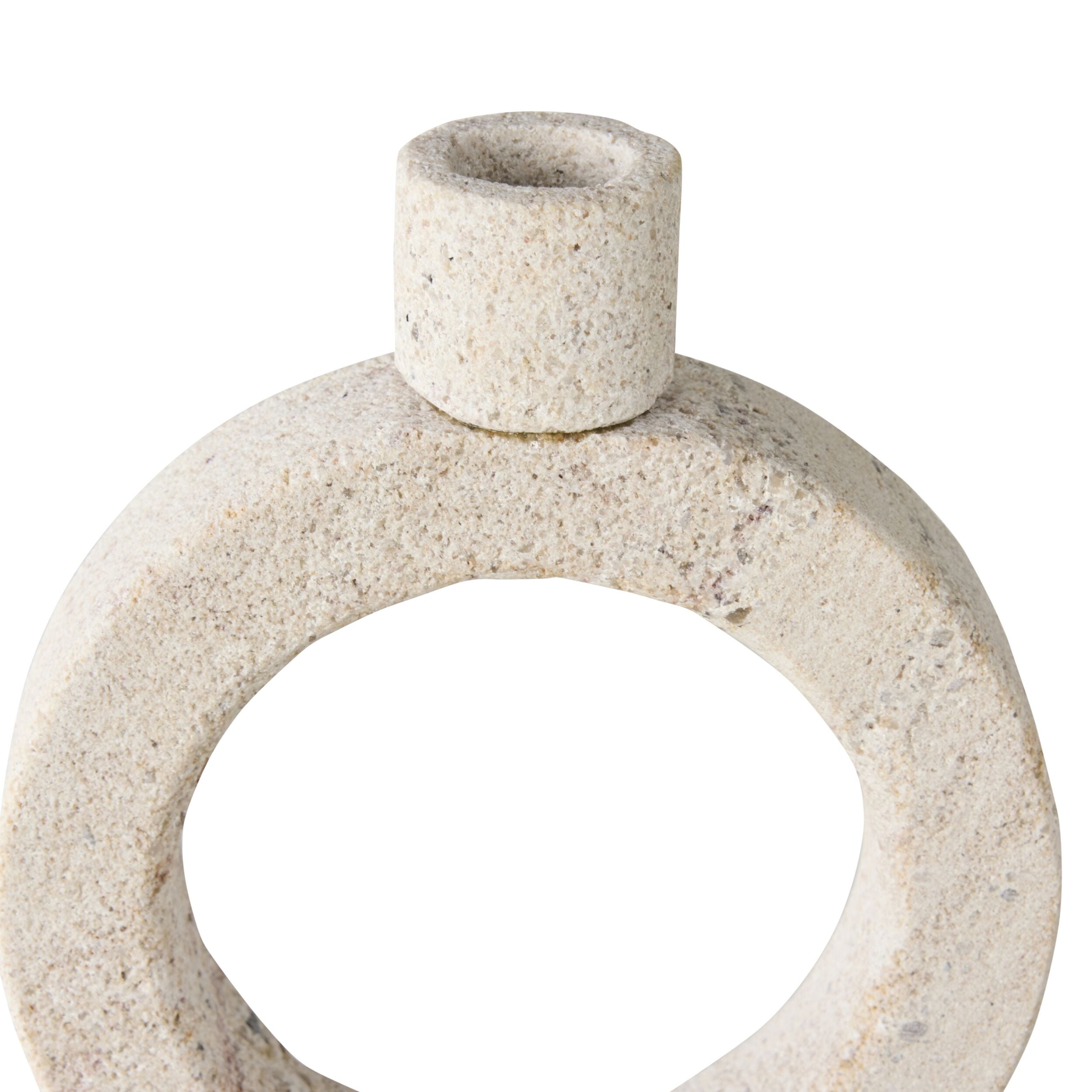 Elegant Beige Marble Orb Candle Holder - Medium Size for Home Decor, Wedding Centerpiece & Tabletop Display