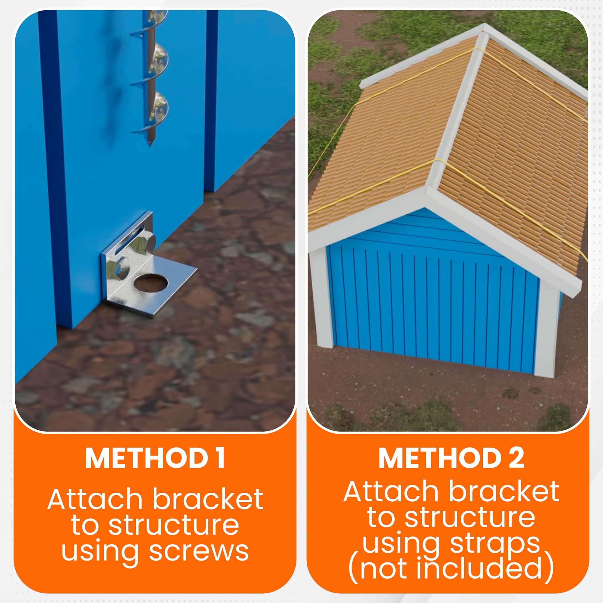 Heavy Duty Ground Anchors Screw-In Kit - 24