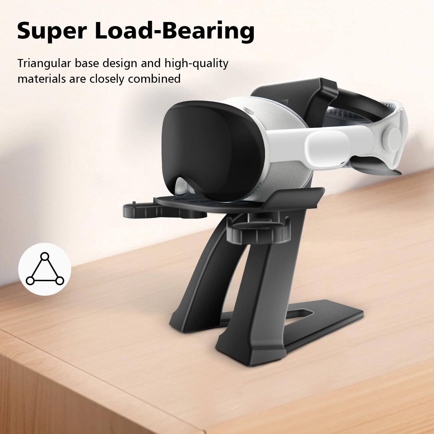 Universal VR Headset Stand Dock for Vision Pro, Rift S, Quest 2/3, Pico 3/4, PSVR 2 & Valve Index - Stable VR Controller Charging Station - Perfect for Gaming Room, Office & VR Showcase (Black)