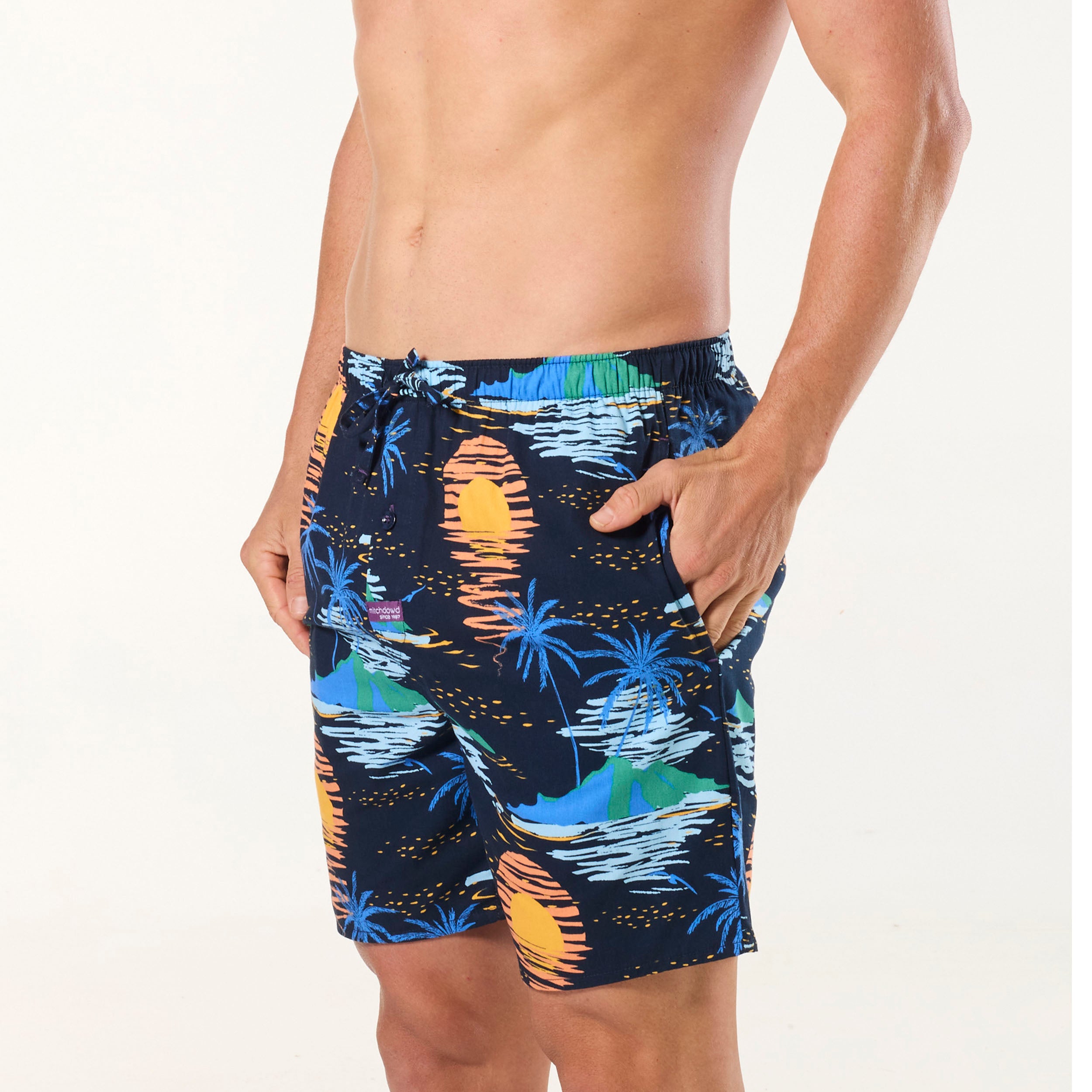Men's Cotton Sleep Shorts - Soft & Breathable Lounge Pajama Shorts for Nightwear & Relaxation | Navy Blue