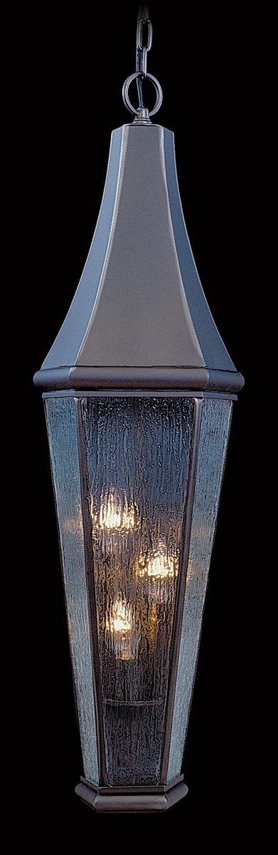 Iron 3-Light Outdoor Ceiling Fixture - Le Havre Style Rustic Exterior Mount Lighting for Patio, Porch, and Garden - Weather Resistant Black Wrought Iron Design