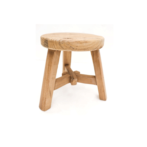 Pavia Round Footstool - Natural Wood Ottoman with Storage, Perfect for Living Room, Bedroom & Nursery - Cozy Home Decor Accent