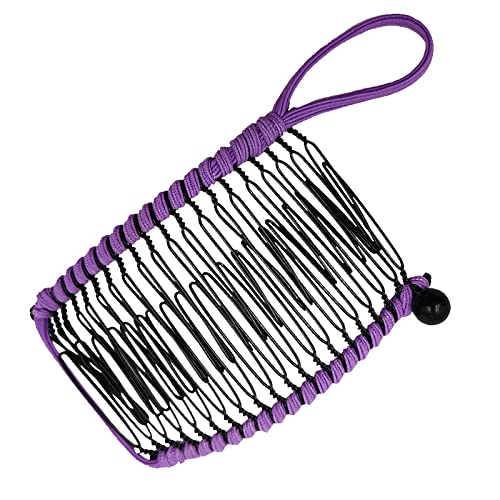 Vintage Banana Hair Clips - 20 Teeth Stretchy Hair Accessories for Thick Wavy Kinky Natural Curly Hair | Double Comb Stretch Hair Pins for Women & Girls | Perfect for Braids, Ponytails & Updos