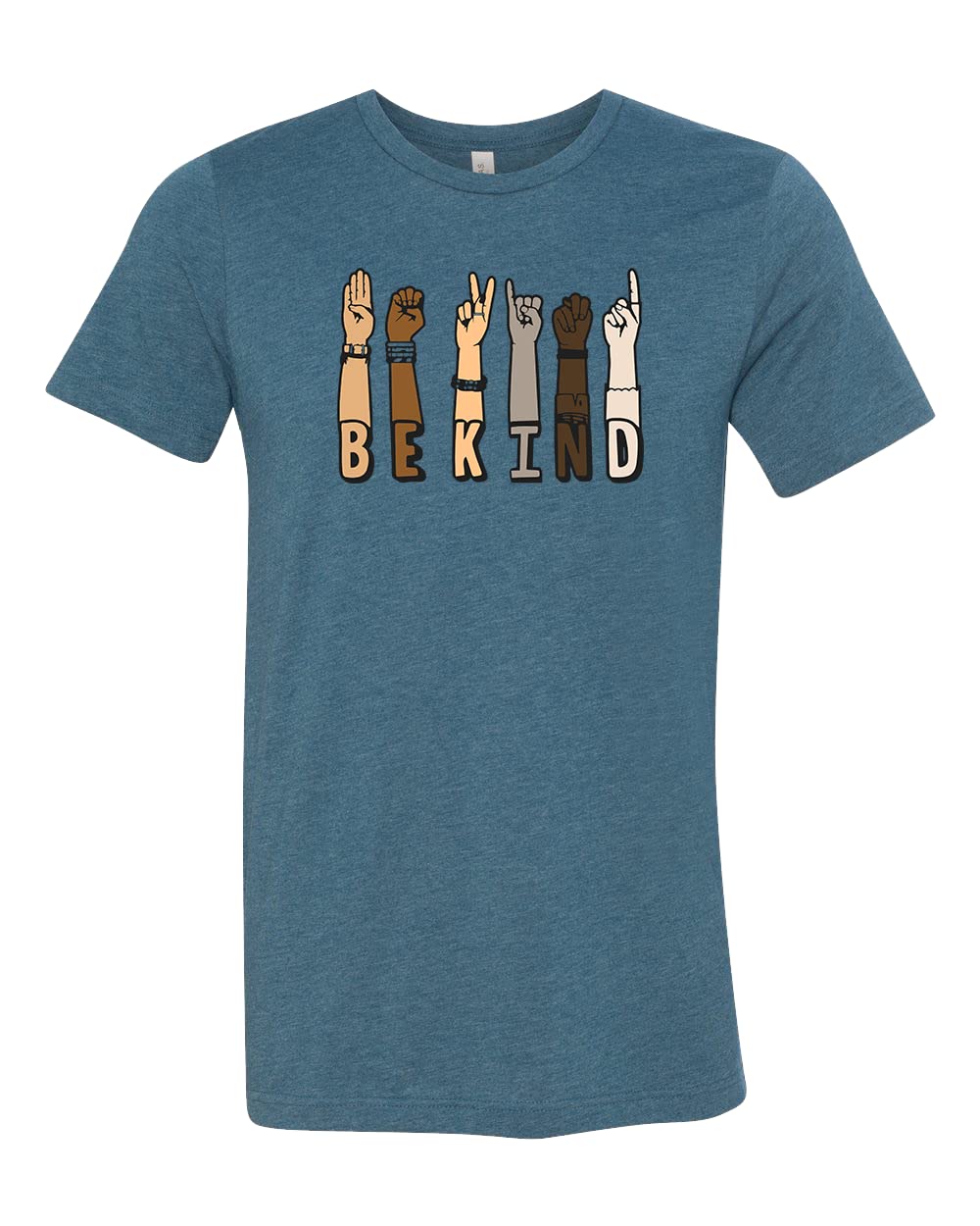 Kindness Sign Language T-Shirt - Be Kind Hands Design, Anti-Racism & Diversity Teacher Tee for School, Work & Awareness Events