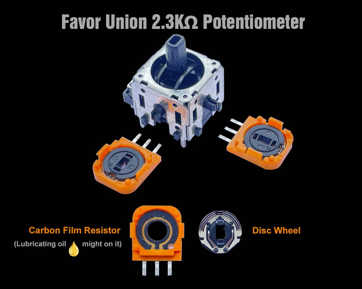 ElecGear 8X FU 2.3K Replacement Potentiometer & Drift Fix PCB for PS5 DualSense Wireless Controller - Trim Pot Resistor Thumbstick Module Sensor for Favor Union Analog Joystick - Fix Stick Drift Issues for Smoother Gaming Experience