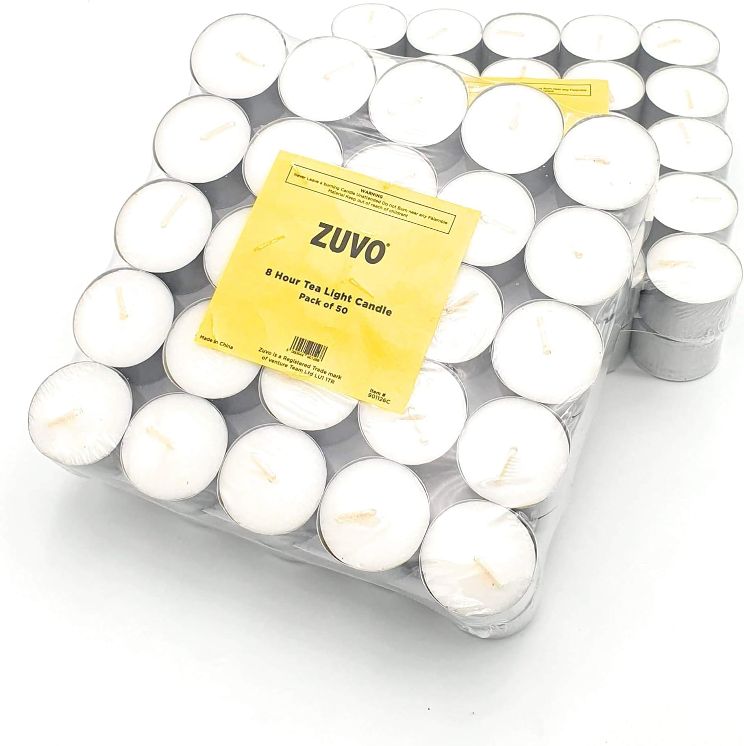 8 Hour Long-Lasting Tea Light Candles (50 Pack) - Unscented, Smokeless White Candles for Weddings, Parties, Home Decor & Relaxation - 3.8 x 2.3 cm, 8-Hour Burn Time - Perfect for Centerpieces, Romantic Dinners & Candle Holders