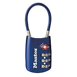 Master Lock 4688D Blue TSA Approved Luggage Lock - Set Your Own Combination, Secure Travel Zipper Padlock for Suitcases, Bags & Backpacks | Ideal for Airports, Hotels & College Dorms