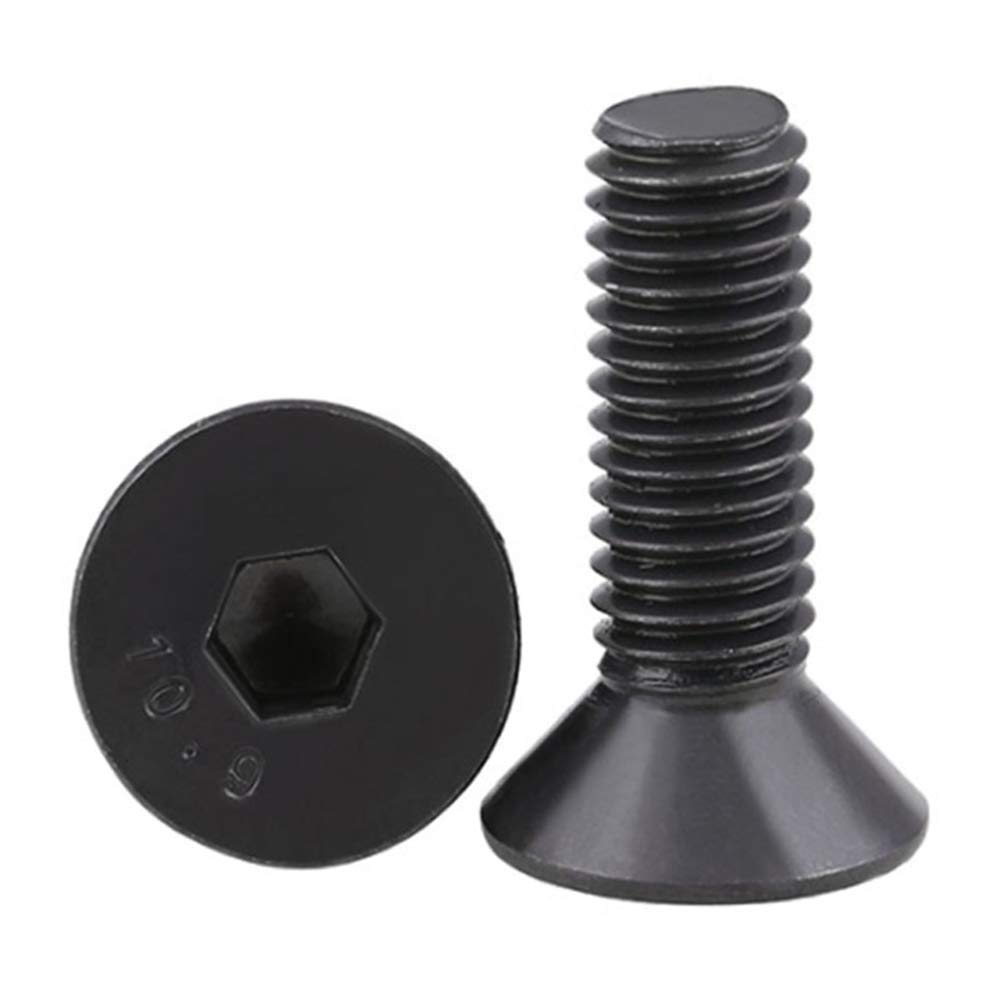 Grade 10.9 Alloy Steel M4-0.7x10mm Flat Head Socket Screws - 100pcs for Furniture & Electronics Assembly