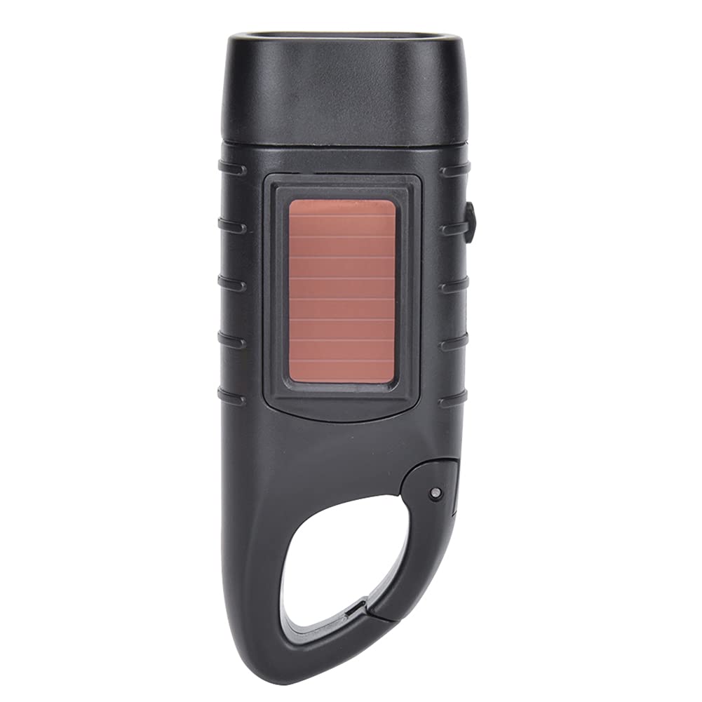 Hand Crank Solar Powered Flashlight - Rechargeable LED Emergency Flashlight for Outdoor Survival, Camping, Hiking & Power Outages (Black) | Perfect for Emergency Kits & Night Adventures