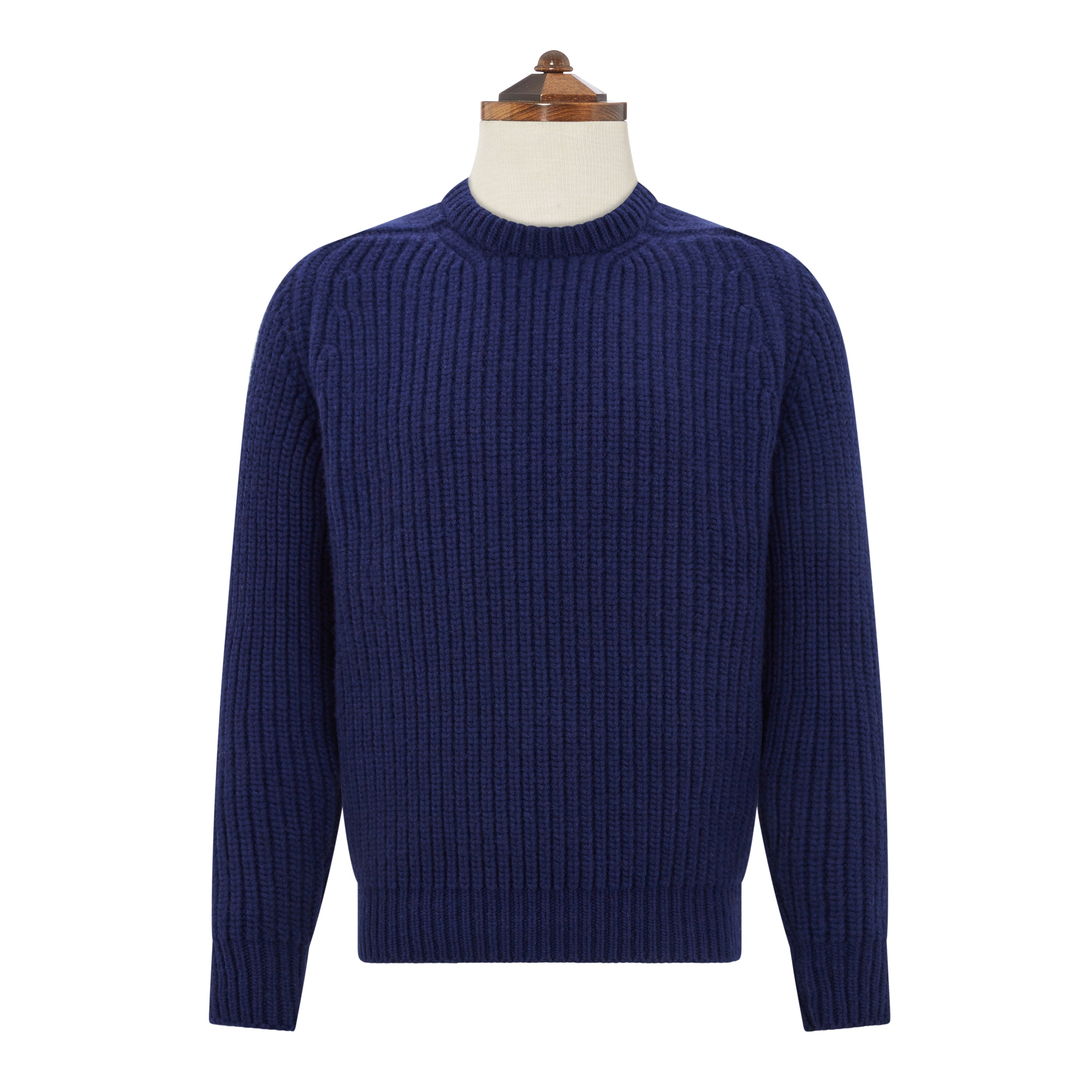 Kinsale Ribbed Navy Crew Jumper - Soft Cotton Knit Sweater for Men & Women | Perfect for Casual Wear, Fall & Winter Outfits