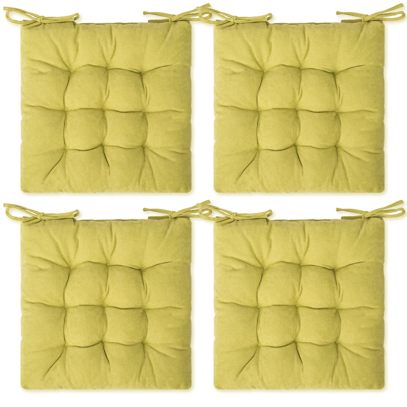 Square Moon 4 Pack Seat Cushions - Comfortable Chair Pads for Office, Dining, Desk & Outdoor Chairs - Soft Support for Home, Work & Patio Use