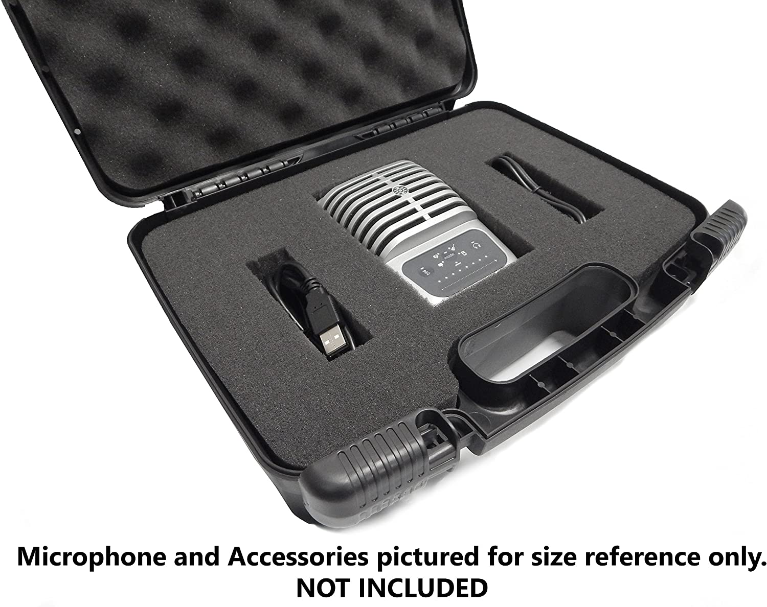 CASEMATIX Studio Microphone Case - Protective Storage for MV51, MV88, MVL, Lavalier Mics & Audio Interfaces | Durable Travel Case for Podcasting, Recording & Live Performances